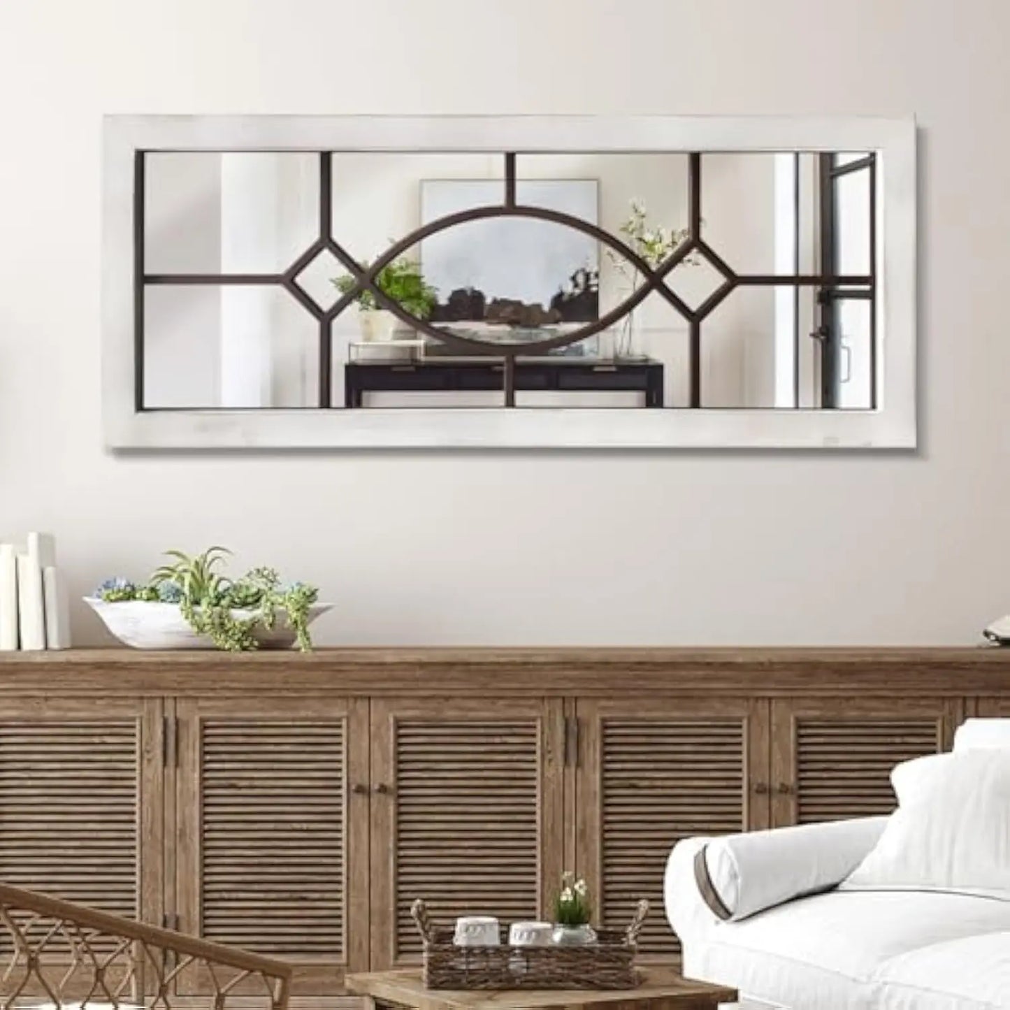 Farmhouse Mirror for Wall Decor 43.3" x 17.7"