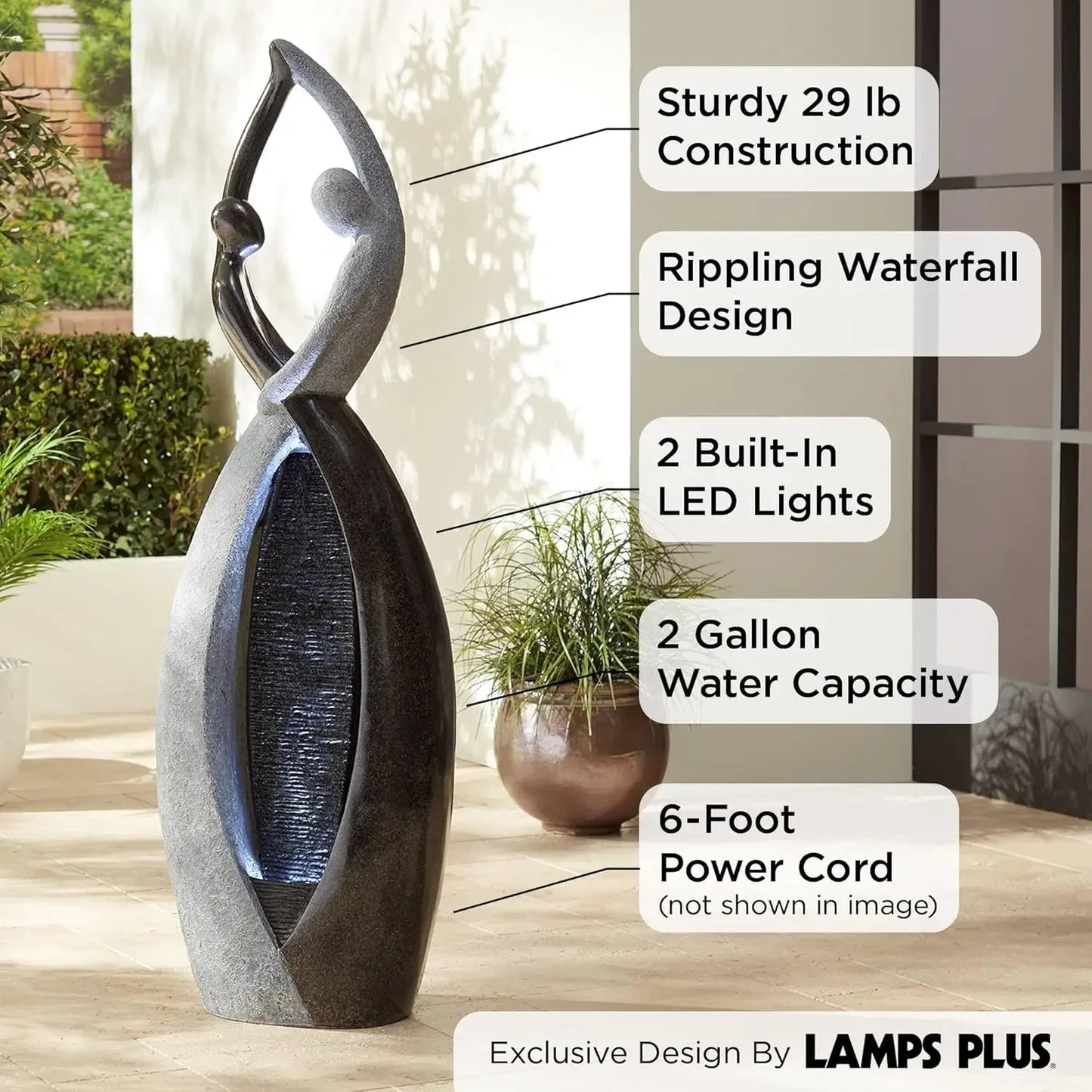 Outdoor Floor Water Fountain with LED Light