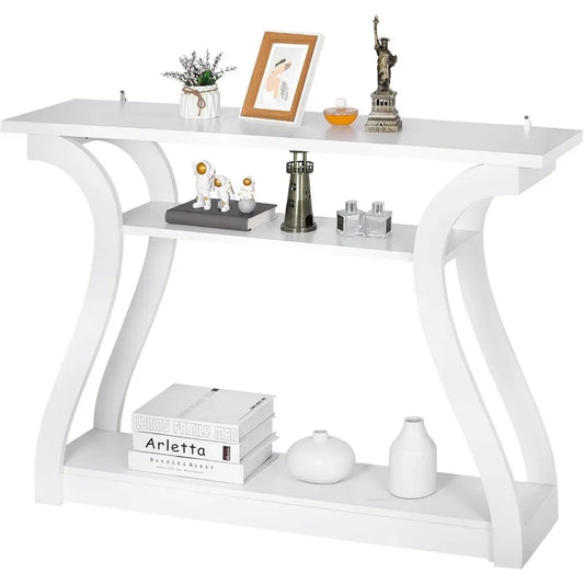 Console Table with 3 Tier Storage Shelves