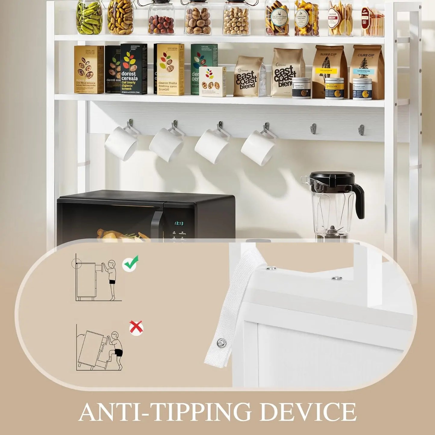 Mini Fridge Stand with Trash Can