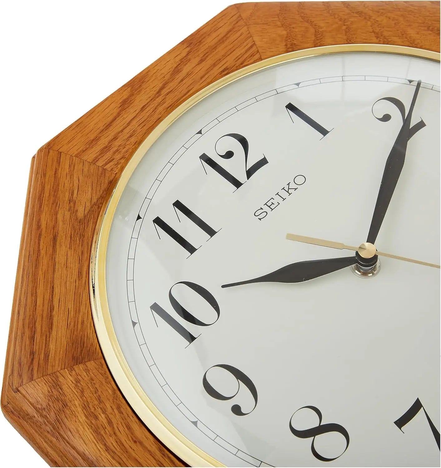 12 Inch Octagonal Solid Oak Wall Clock