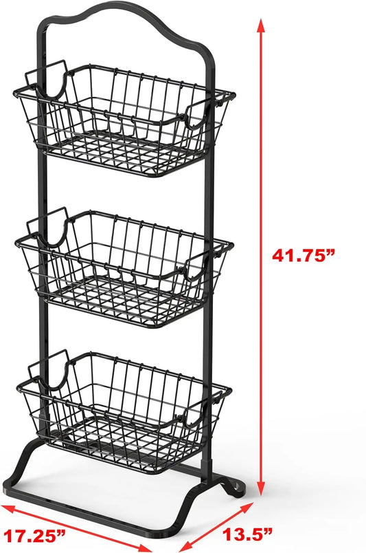 Wire Market Fruit Basket Stand