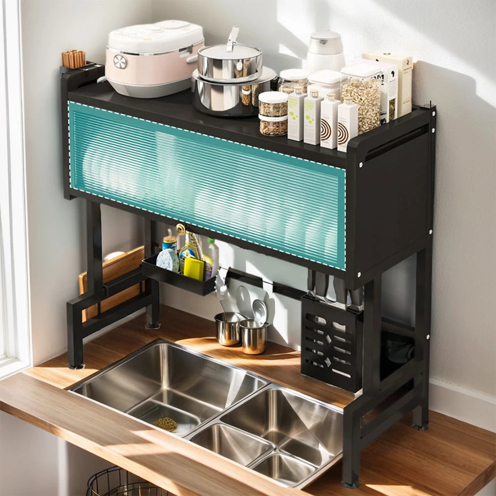 Space-Saving Kitchen Dish Drying Rack 3-Tier Over The Sink Dish