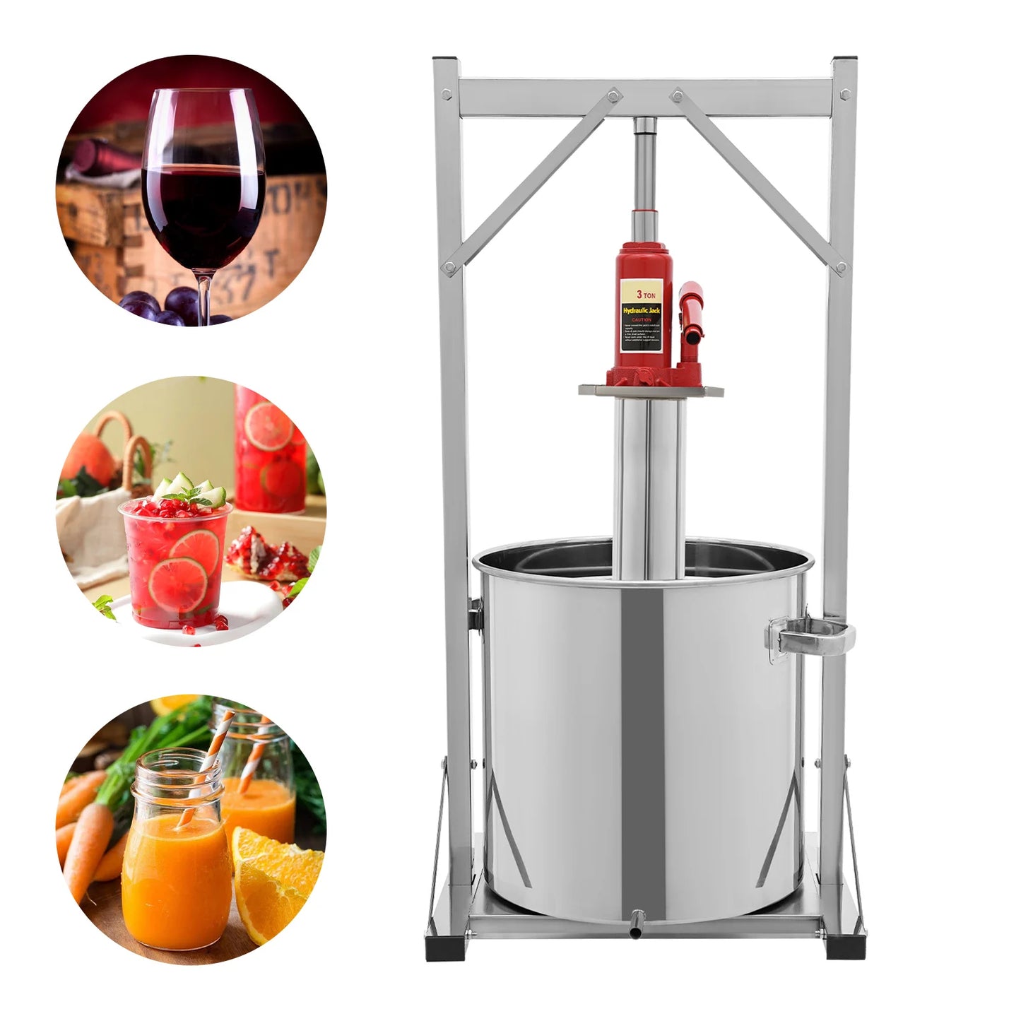 22L/36L Hydraulic Wine Press Machine for Fruit and Vegetable Juice Pressing Manual Press Machine
