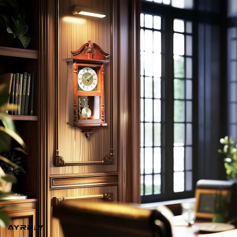 Grandfather Vintage Wall Clock with Pendulum and Chime