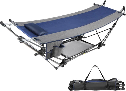 Folding Hammock with Removable Canopy and Pillow