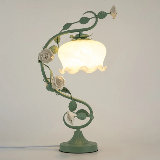 Green Flower Petal Table Lamp