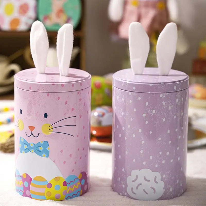 Easter Candy Canister Sweets Airtight Box With Bunny Ears Lid 4X