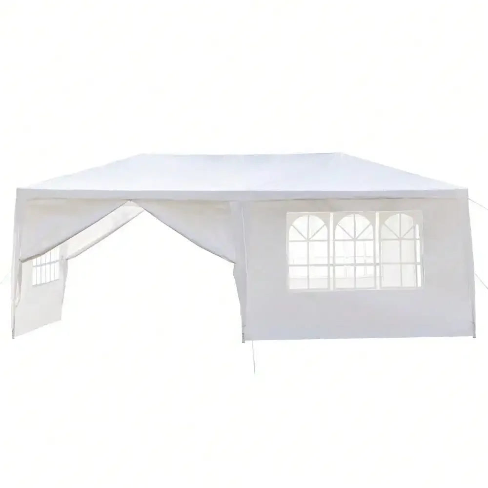 10x 20ft Tent Party PE Gazebo Wedding Canopy, 6 Removable Wall White