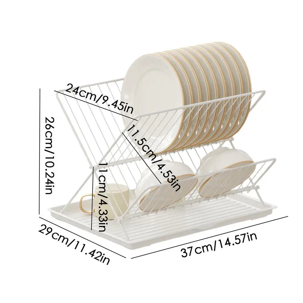 Folding Dish Drying Rack Carbon Steel/Stainless Steel Dish Drainers