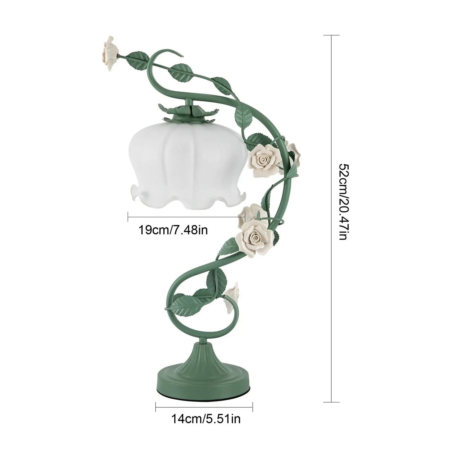 Green Flower Petal Table Lamp