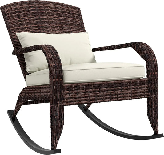Outdoor, Patio Rattan Rocker Chair
