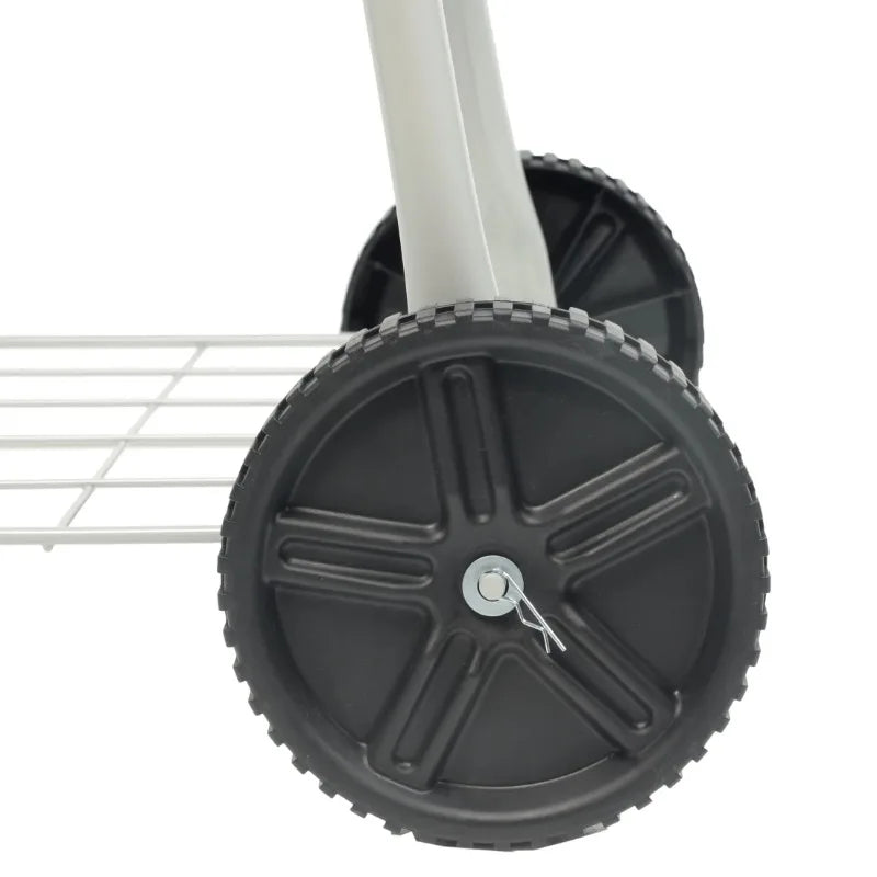 Square Steel Charcoal Grill on Wheels