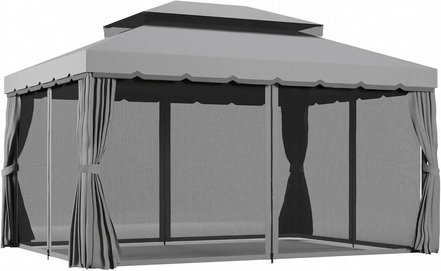 10' x 13' Patio Gazebo, with Netting and Curtains