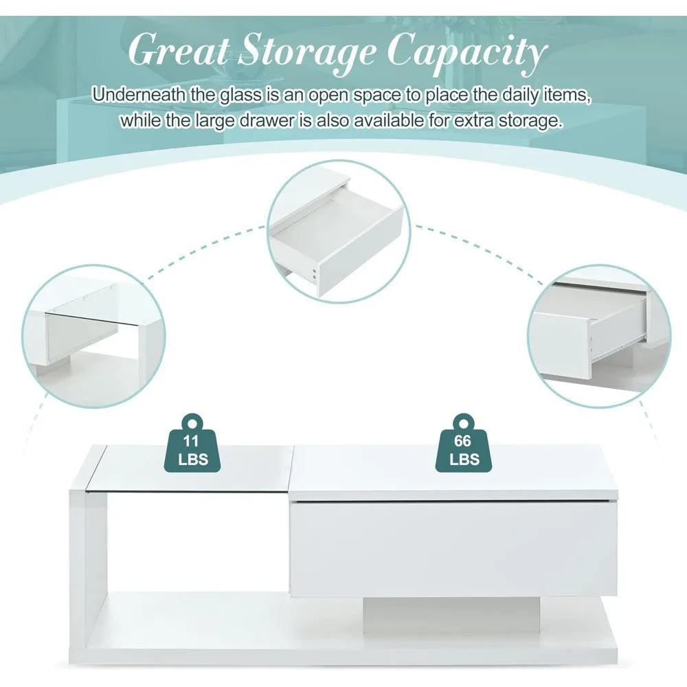 Coffee Table with Tempered Glass