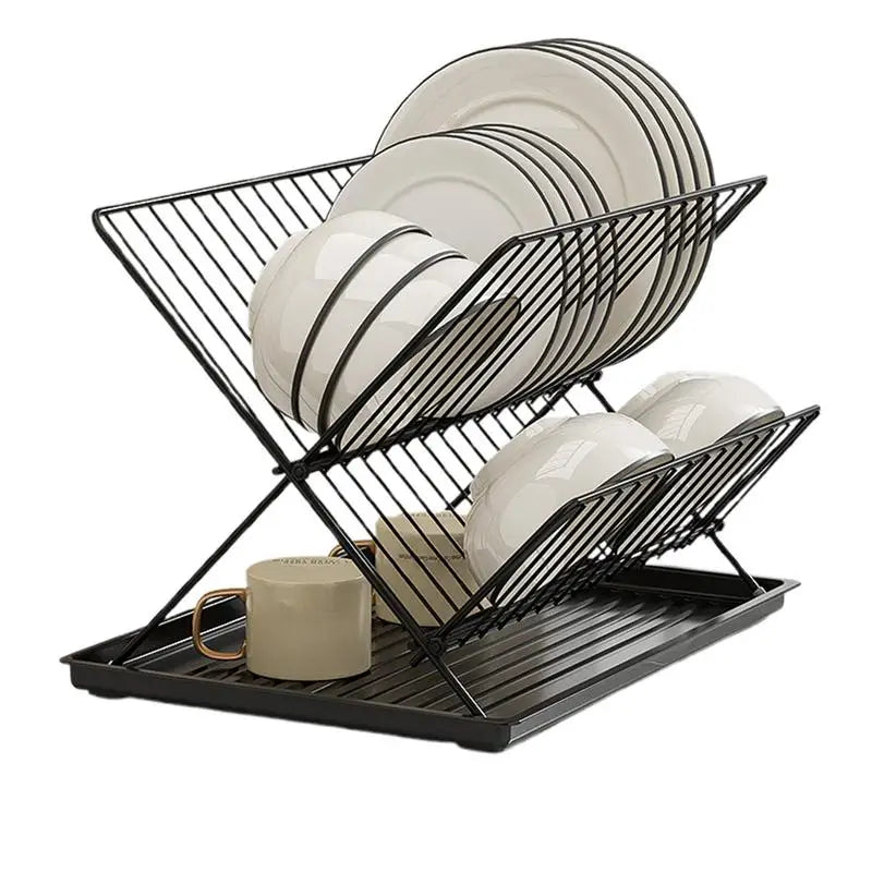 Folding Dish Drying Rack Carbon Steel/Stainless Steel Dish Drainers