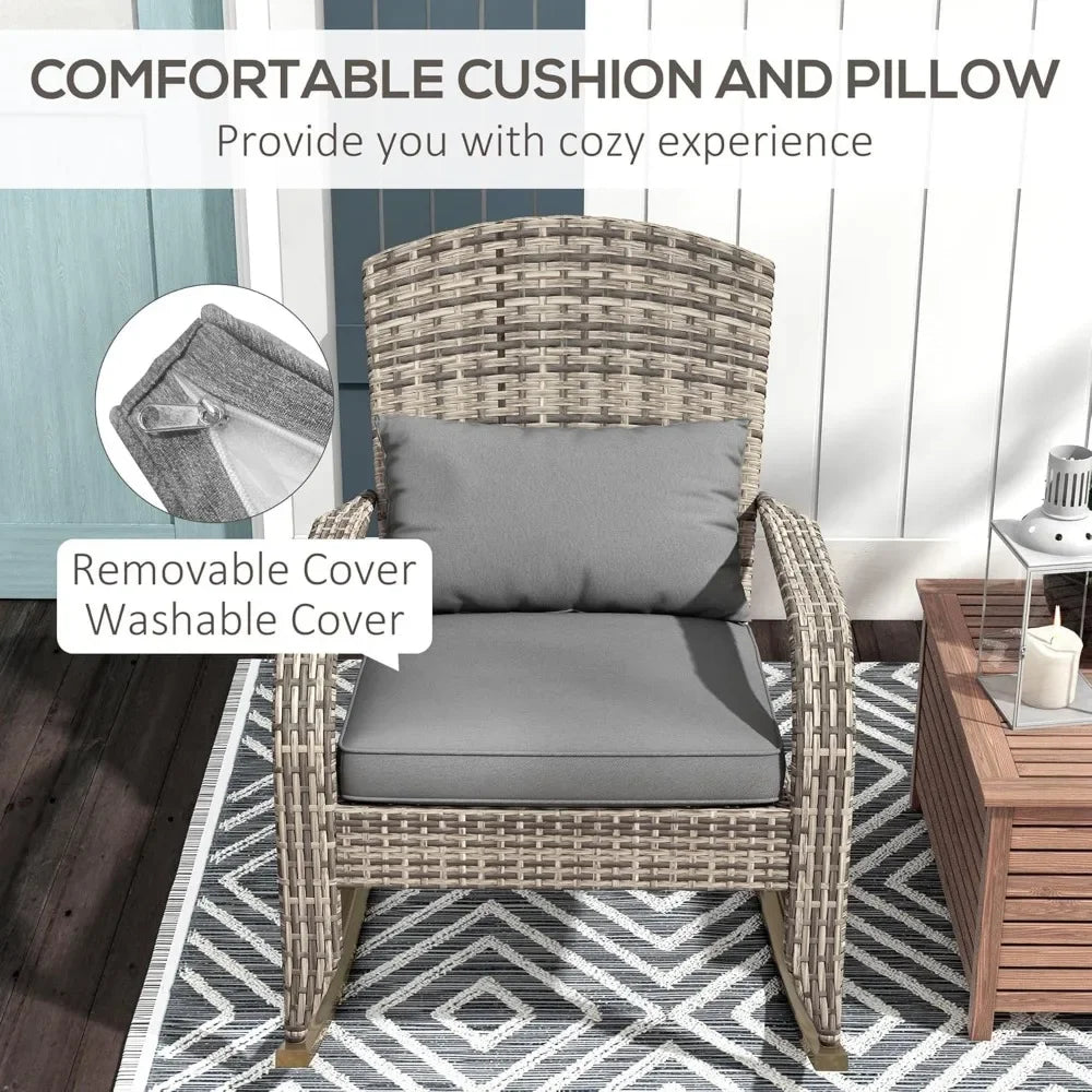 Outdoor, Patio Rattan Rocker Chair