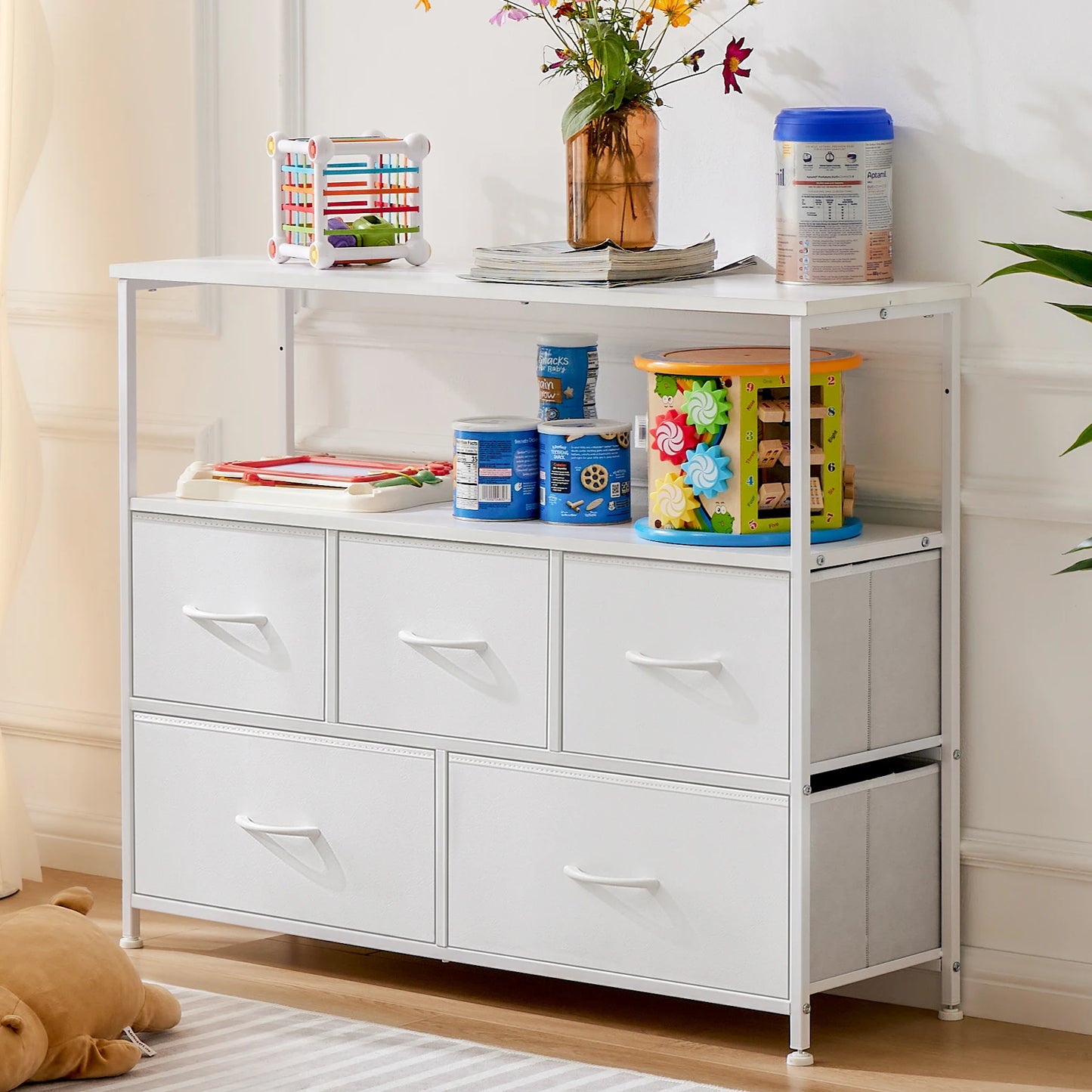 Fireplace TV Stand Dresser For Bedroom