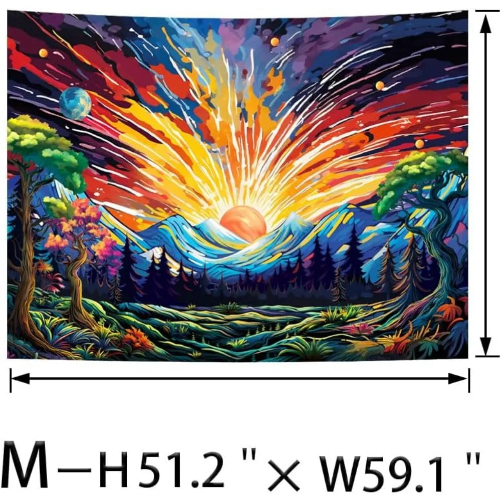 Wall art tapestry, Sun Hill natural landscape