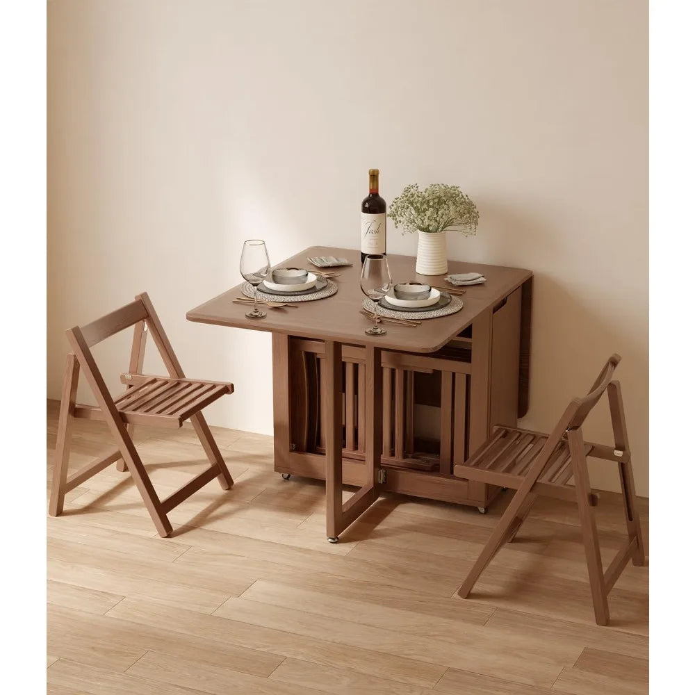 Folding dining table set