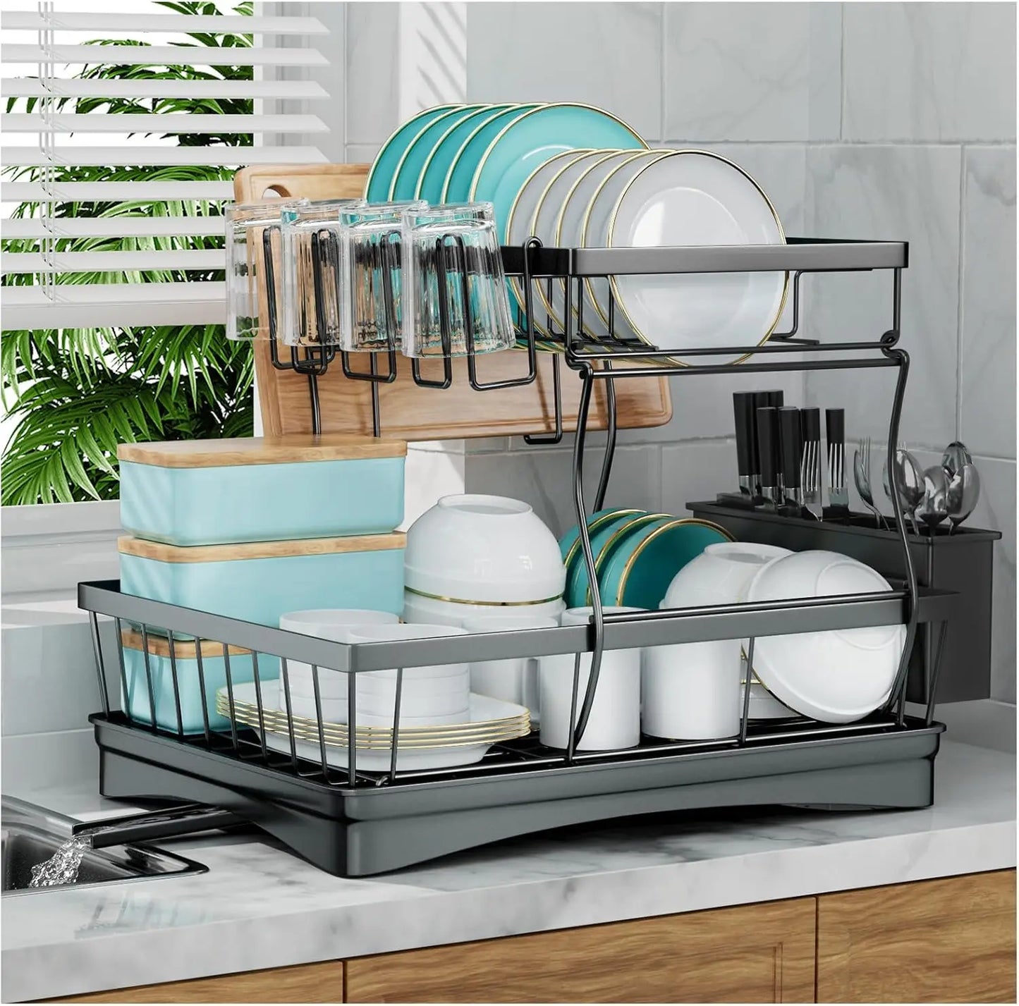 Large Dish Drying Rack for Kitchen Counter
