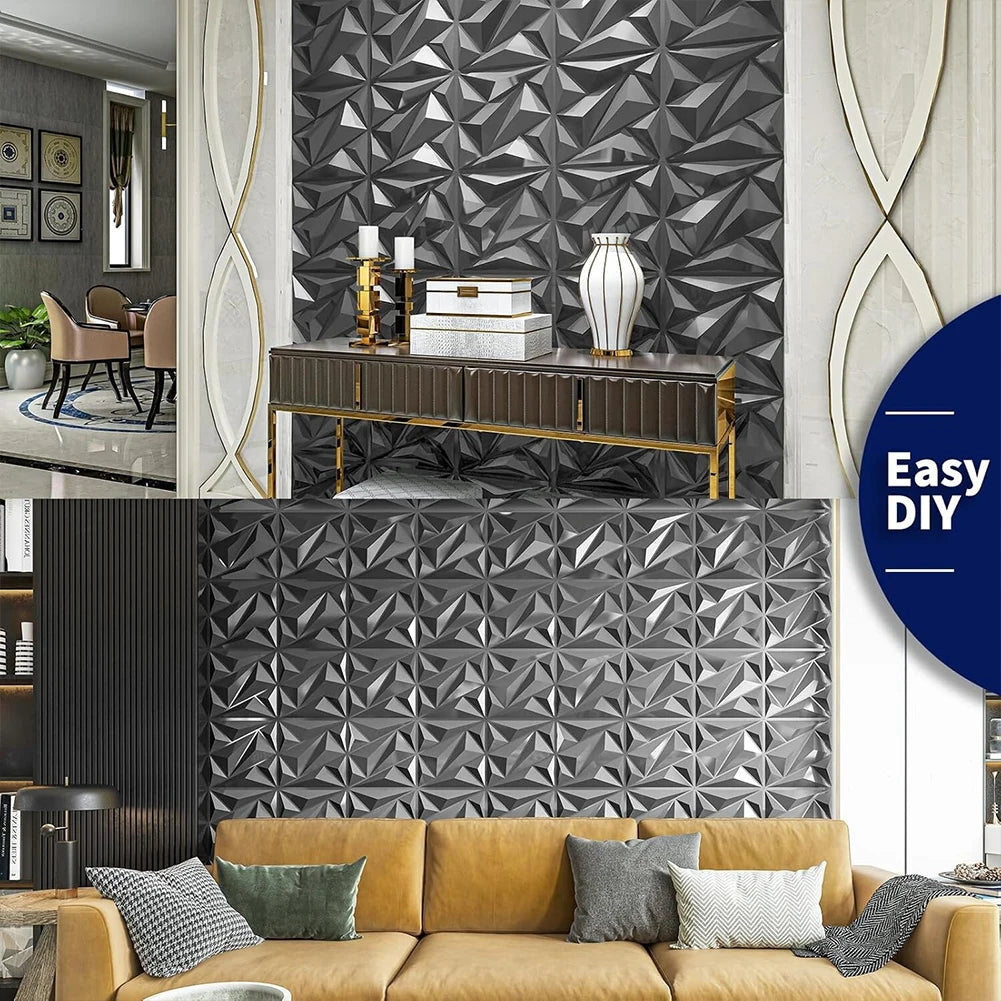 50/100Pcs 3D Wall Panel Diamond