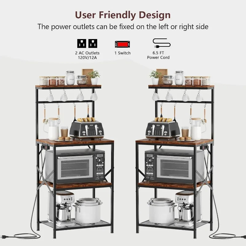 Kitchen Bakers Rack with Power Outlet