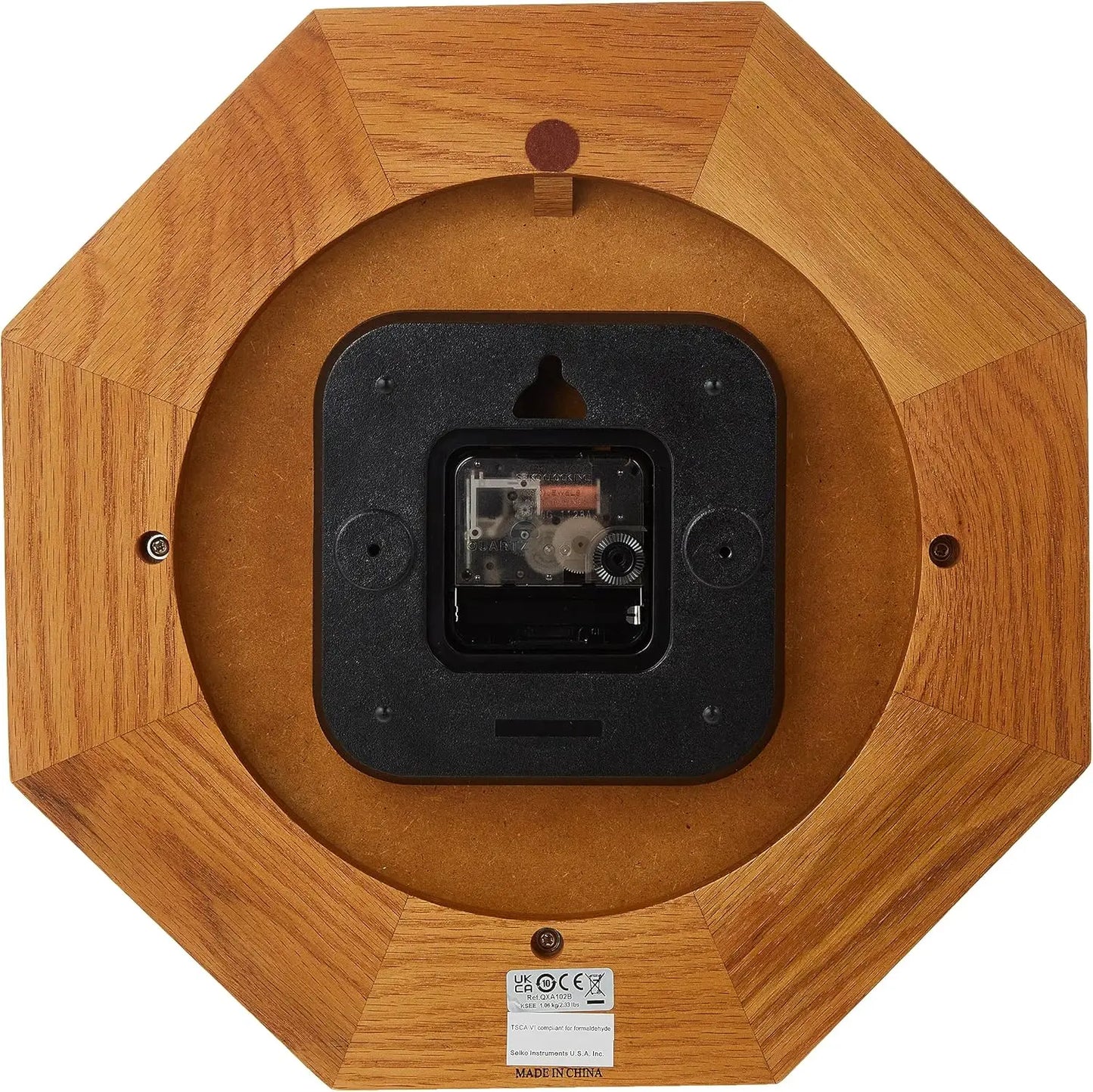 12 Inch Octagonal Solid Oak Wall Clock