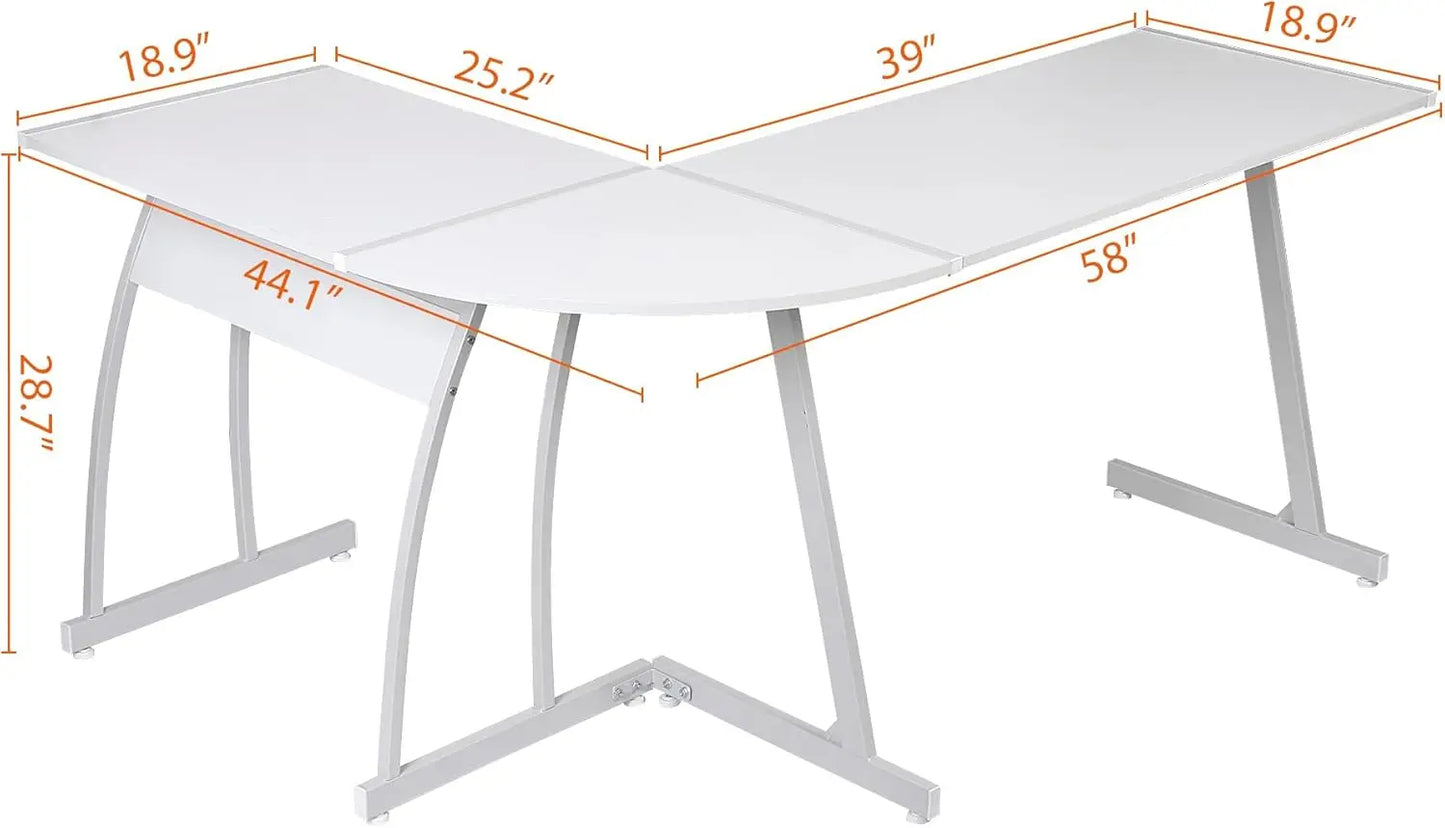 L-Shaped Modern Home PC Table Office Writing Workstation