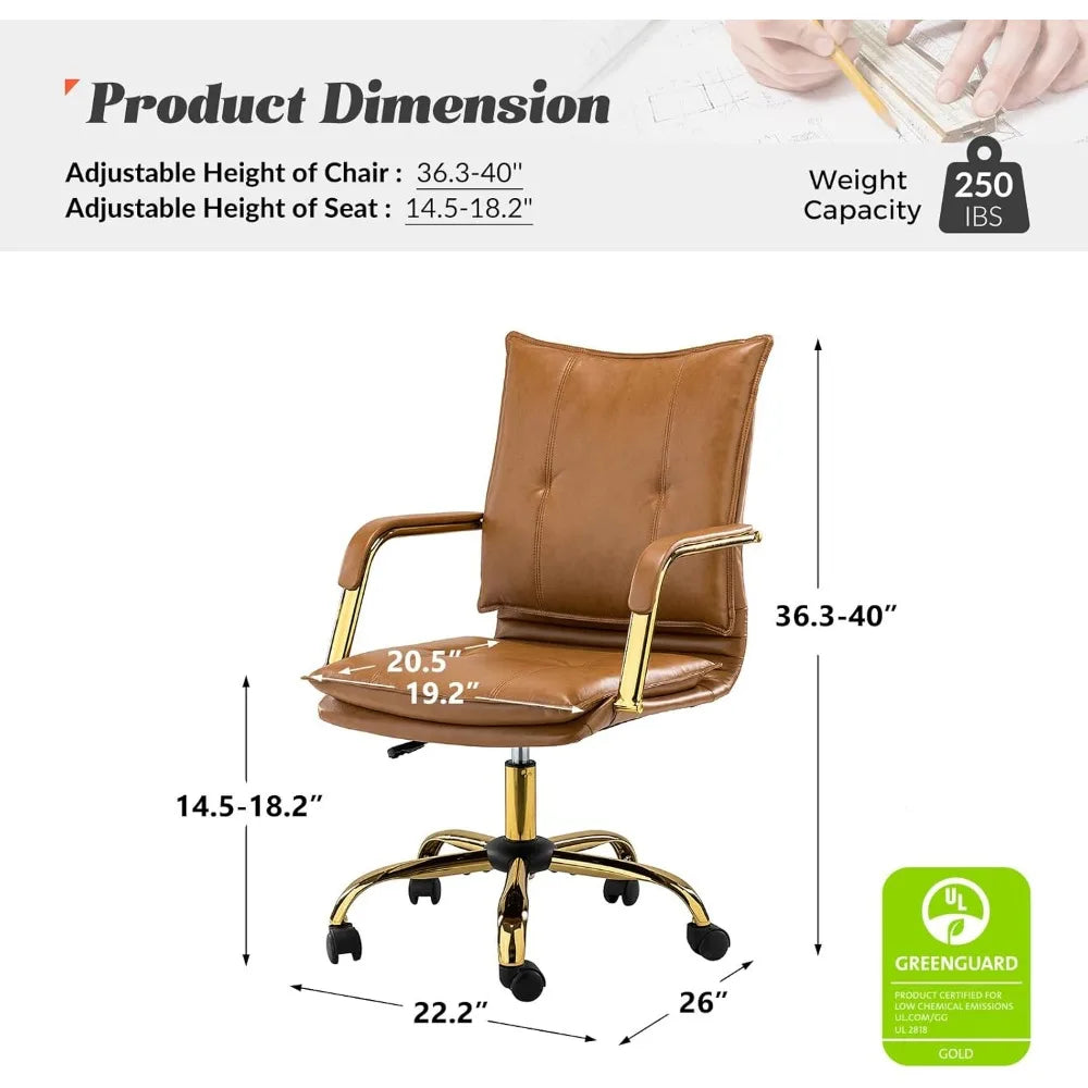 Faux Leather Home Office Desk Chair