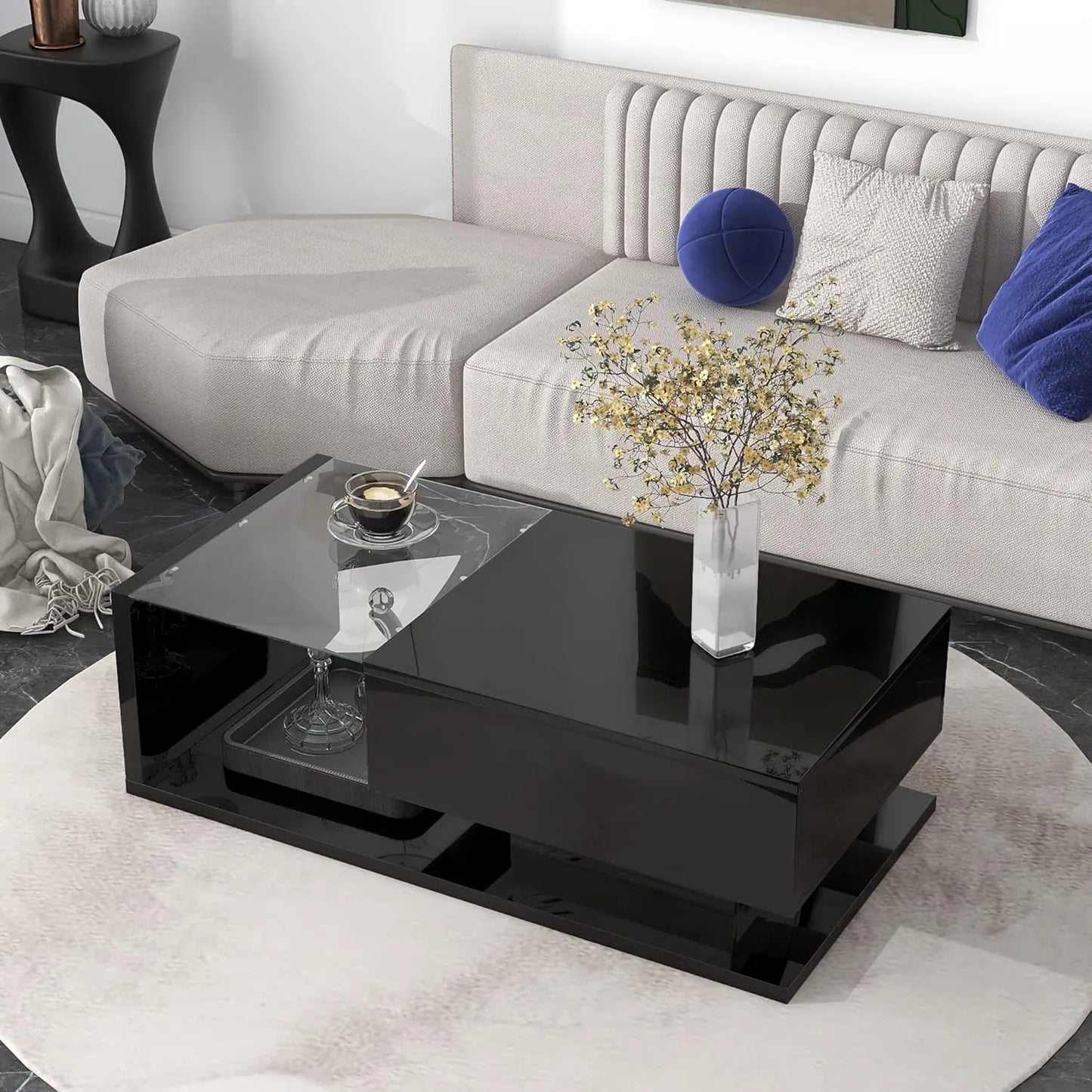 Coffee Table with Tempered Glass