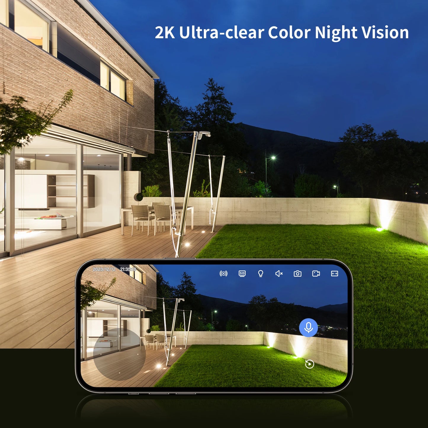 Outdoor/Indoor Security Cameras 2K HD Wireless