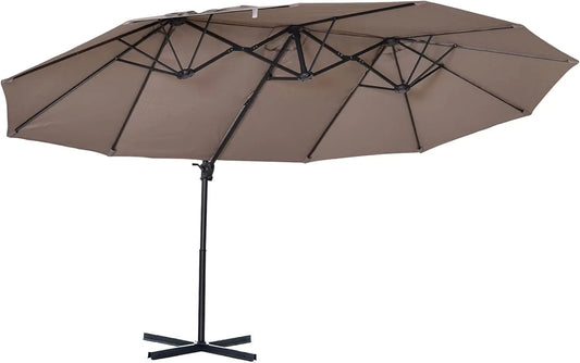 Patio Umbrella Double-Sided Outdoor with Crank