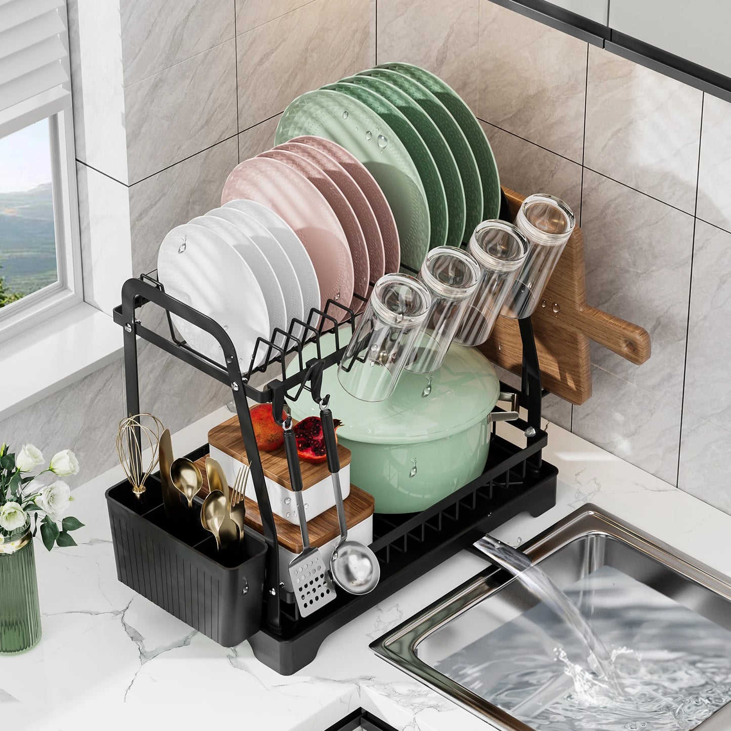 2 Tier Large Dish Drying Rack