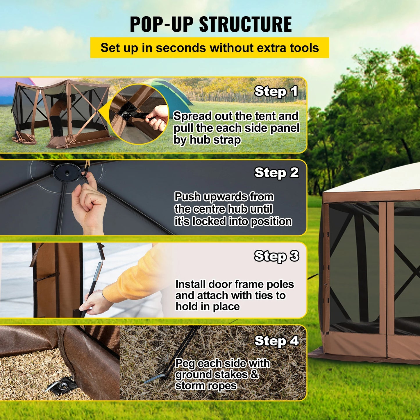 12' x 12' / 10' x 10' Sun Shade Tents & Canopies Camping & Hiking