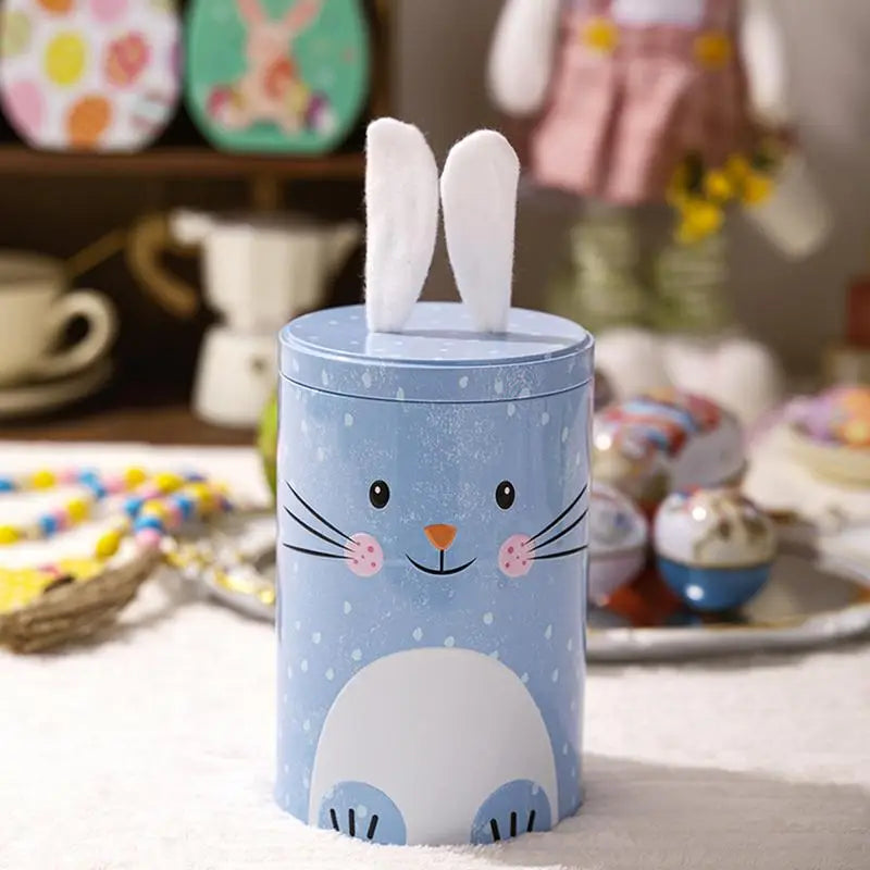 Easter Candy Canister Sweets Airtight Box With Bunny Ears Lid 4X