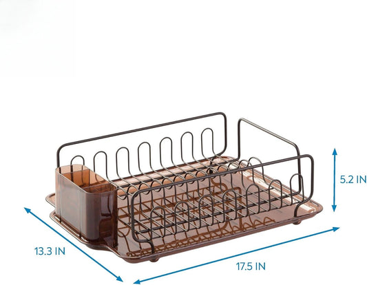 Stainless Steel Metal Sink Dish Drainer Plastic Tray