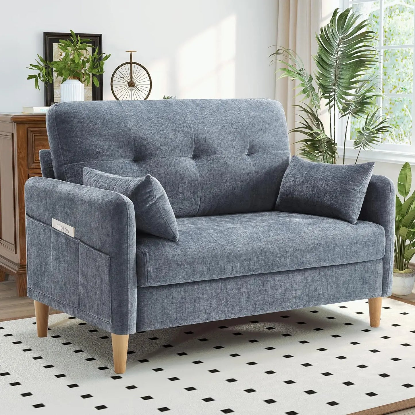 Loveseat Sofa, 47” Small Couch for Living Room