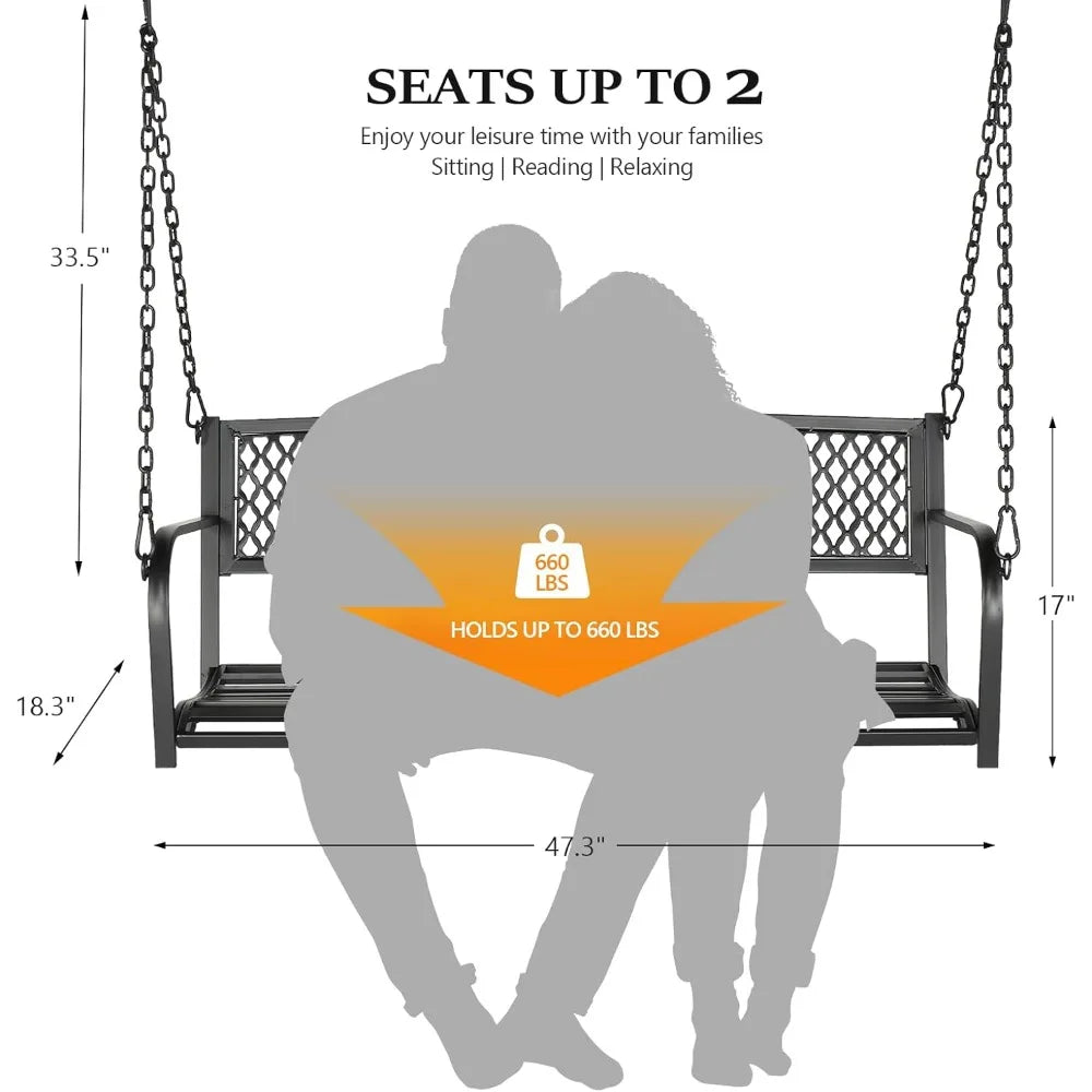 Heavy Duty Garden Swing 660 LBS Weight Capacity