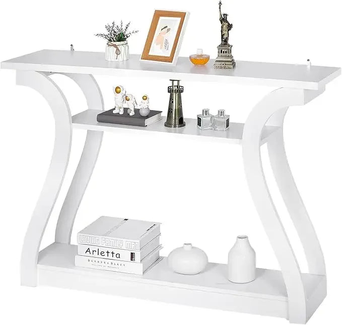 Console Table with 3 Tier Storage Shelves