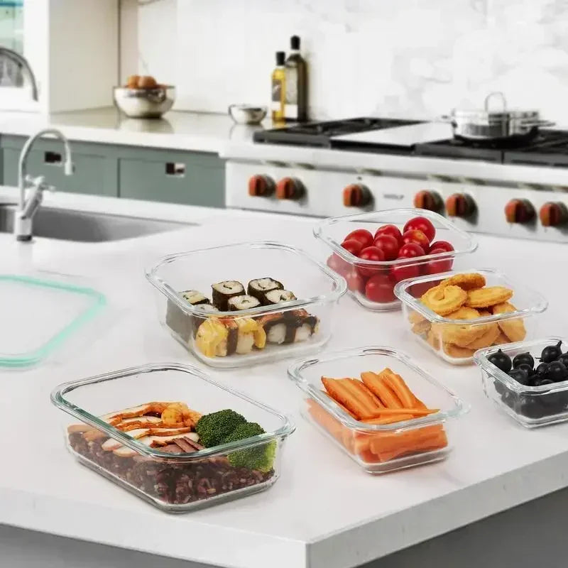 18/15/8 Pack Glass Food Storage Containers with Lids