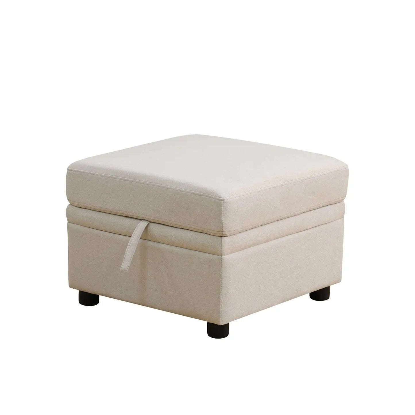 Off-White Sackcloth 6-Piece Living Room Sofa Bed