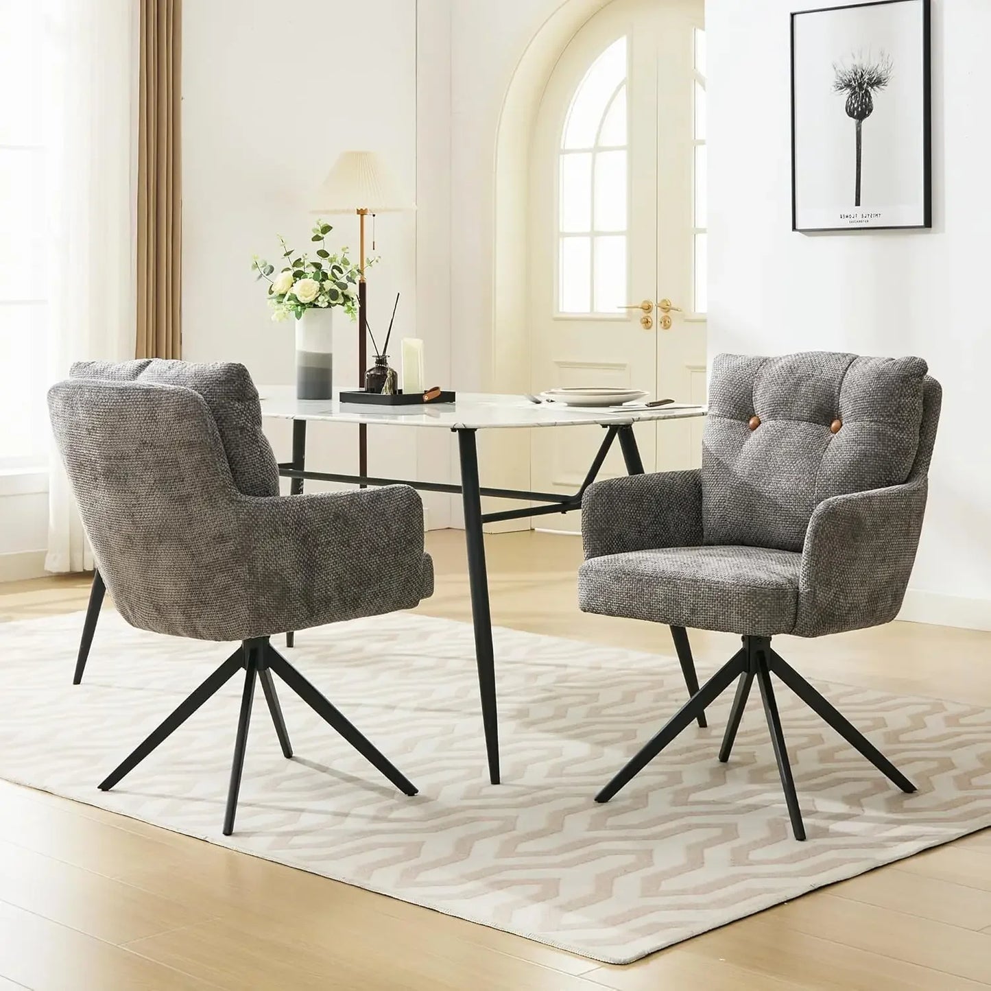 Swivel Dining Chairs Set of 2