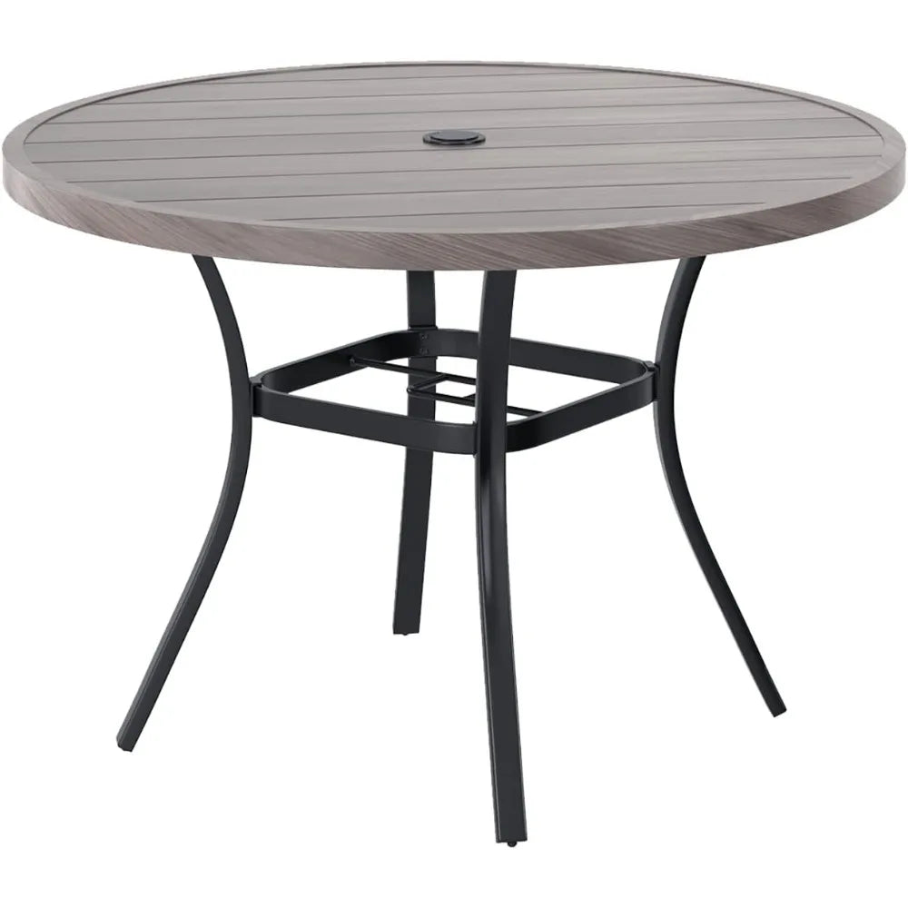 Round Patio Table with Adjustable Umbrella Hole