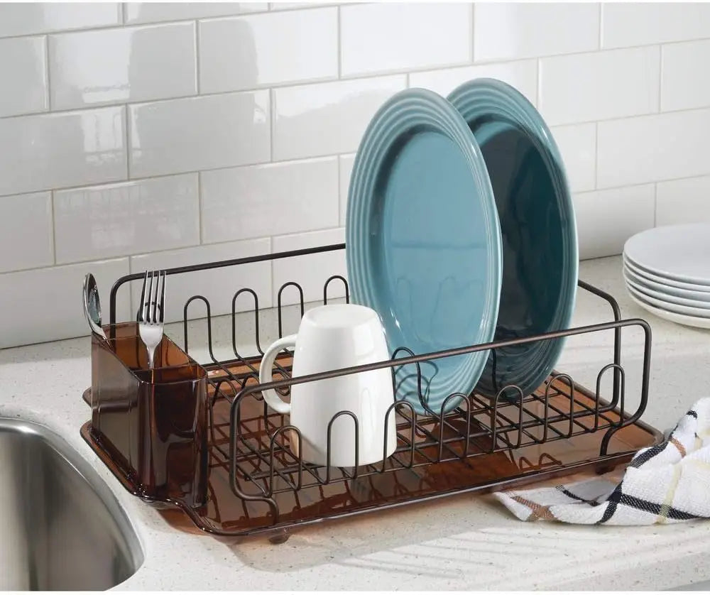 Stainless Steel Metal Sink Dish Drainer Plastic Tray