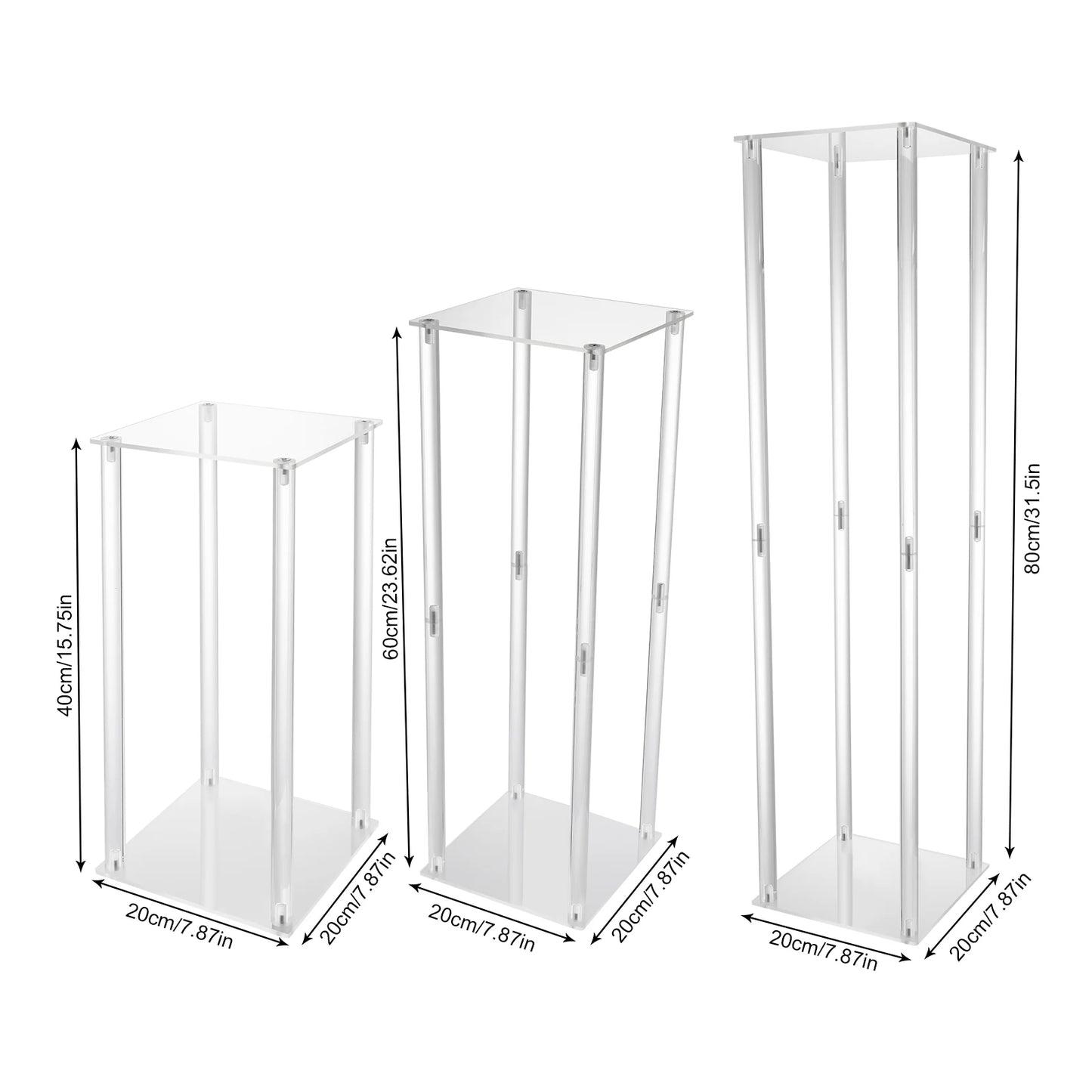 Clear Column Flower Display Stand