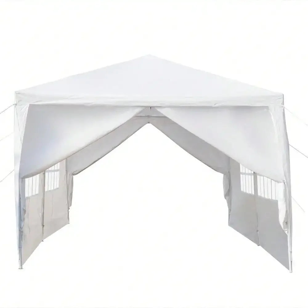 10x 20ft Tent Party PE Gazebo Wedding Canopy, 6 Removable Wall White