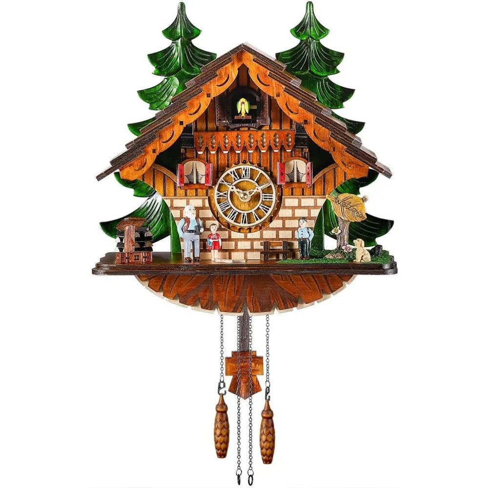 Handmade Wooden Wall Pendulum Quartz Clock