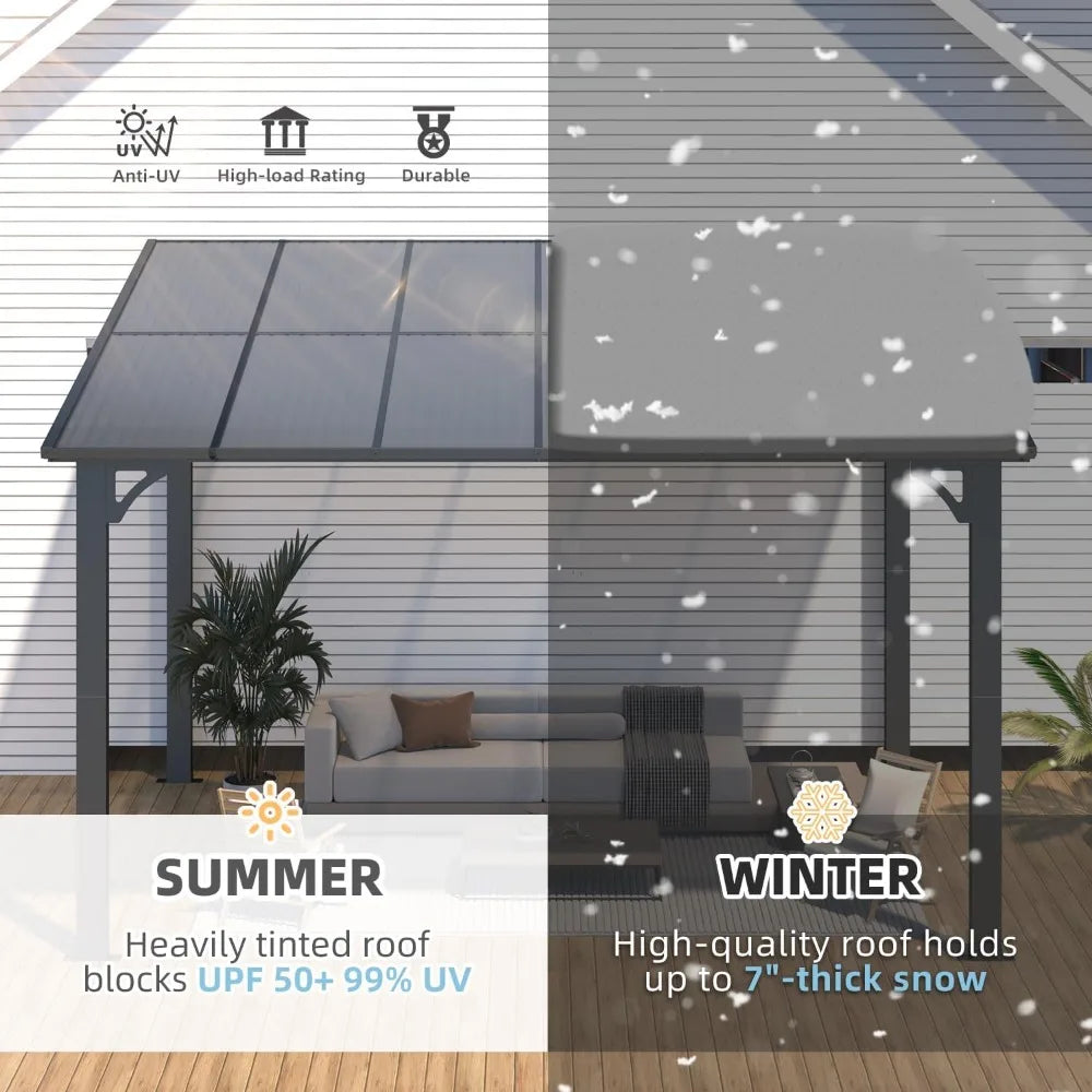 12' X 8 Outdoor Pergola, Hard Top