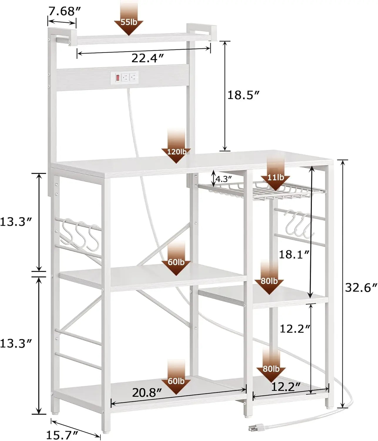 Bakers Rack with Power Outlet